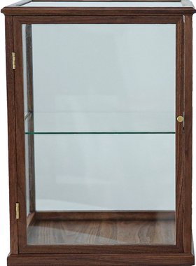 北美胡桃木桌上日式风玻璃柜摆件