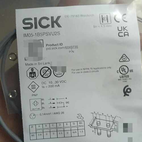 议价SICK西克接近传感器IM05-1B5PSVU2S，斯里兰卡