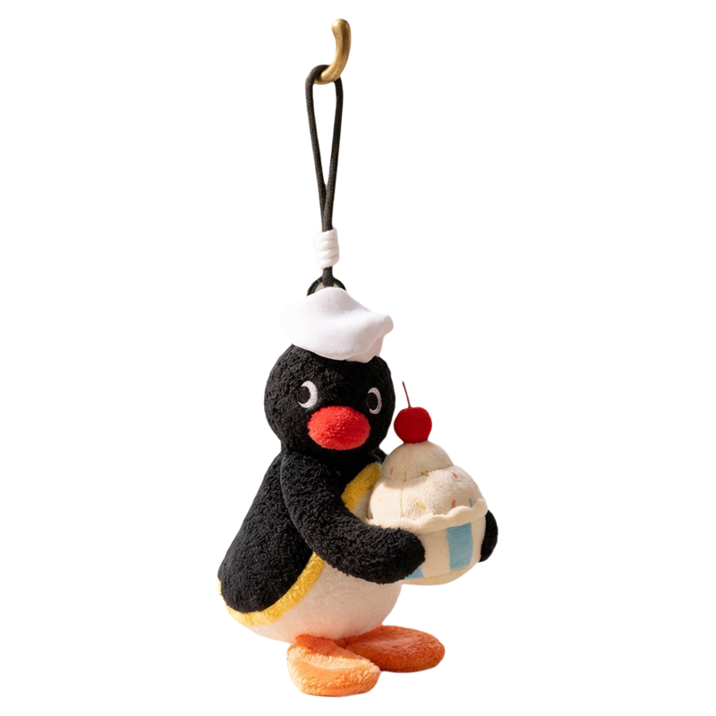 正版优迈pingu企鹅包挂件可爱卡通毛绒玩偶带蛋糕香味挂饰钥匙扣