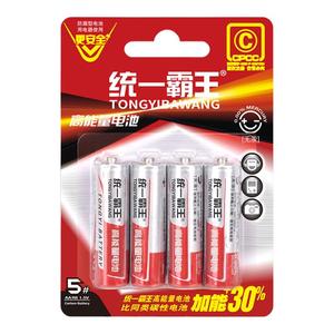 统一霸王电池5号7号碳性电池电视空调遥控器闹钟五号玩具耐用电池