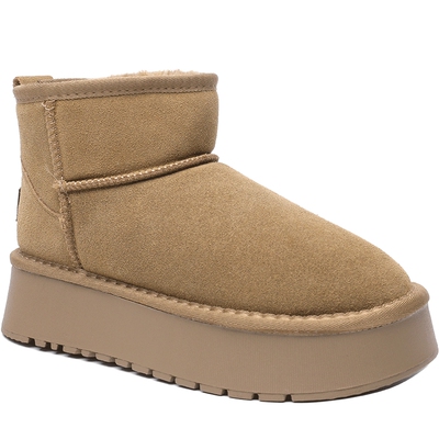 厚底新款加棉雪地靴月芽儿冬季