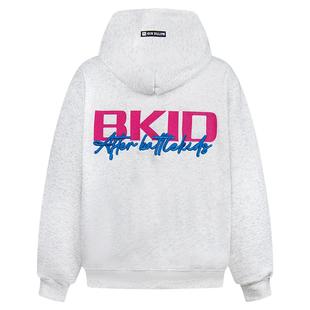 亿万少年BUFU显瘦针织衫条纹连帽卫衣拉链外套女春秋辣妹风上衣潮