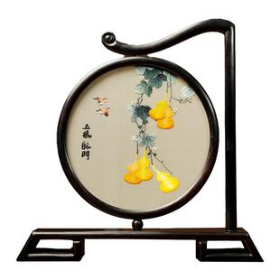 苏绣摆件手工刺绣摆台双面绣台屏中国风特色商务纪念礼品送老外的