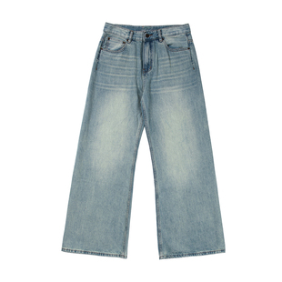 CountryMoment【男女同款】浅色微喇阔腿牛仔裤宽松百搭休闲长裤