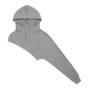 辣到中暑美式复古街头风辣妹不规则连帽卫衣半袖宽松短款罩衫上衣