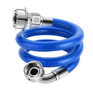 全自动加长不锈钢洗衣机进水管4分螺纹接头水龙头软管连接上水管