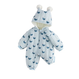 婴儿衣服冬装外穿宝宝加厚连体衣女宝厚夹棉棉服冬款婴幼儿外出服