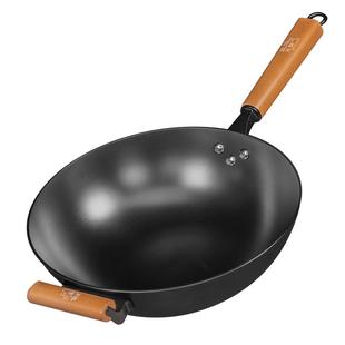 邓家刀传统老式无涂层家用生铸铁锅平底加厚燃气电磁炉专用炒菜锅