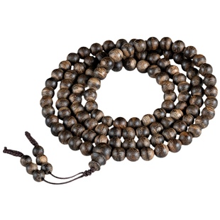 天然文莱黑棋楠沉香108颗佛珠沉水奇楠手串女男士多圈木文玩手链