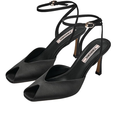 73hours鱼嘴细跟黑色高跟鞋