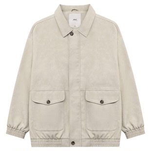 GWIT 美式复古做旧vintage休闲上衣春秋cleanfit皮夹克外套皮衣男