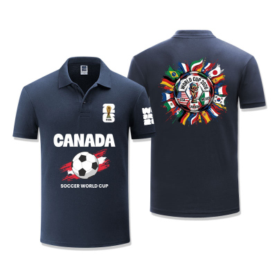 定制2026美加墨FIFA世界杯WorldCup印花运动会周边男POLO衫夏短袖