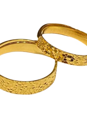 古法金包银碎冰冰戒指女