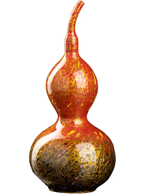 福禄双全陶瓷葫芦家居摆件