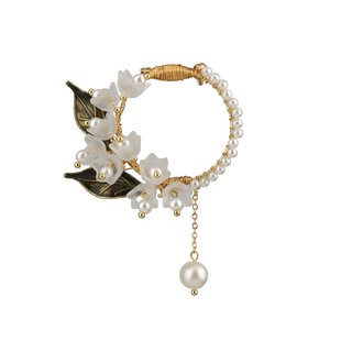 胸针高档女2022年新款 铃兰花秋冬外套别针装饰大衣毛衣胸花扣针