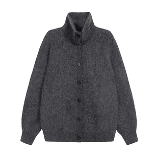 OTHERSTORE 冬日恋歌 马海毛oversize立领针织开衫女宽松外套上衣