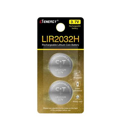 驰特LIR2032H 3.7V高容量纽扣充电锂电池CR2032 2颗主板遥控手表