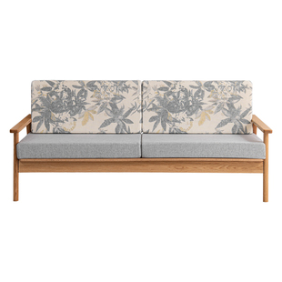 定制沙发海绵垫高密度加厚加硬棉麻印花实木沙发坐垫子带靠背座垫