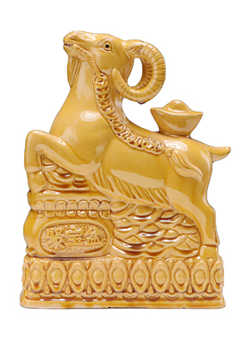 土黄色陶瓷羊摆件十二生肖