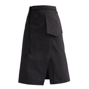 黑色半身围裙定制logo印字女时尚日式面馆厨师上班专用男士工作服