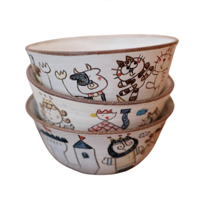 包邮现货日本作家野村典子手作手绘陶器王子与公主童话餐具碗杯子