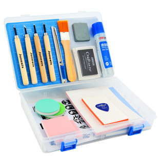 橡皮章套装新手入门手工雕刻刀象皮砖印章图章diy材料包工具全套 初中小学生刻字篆刻专用像皮擦夹心可揭板砖