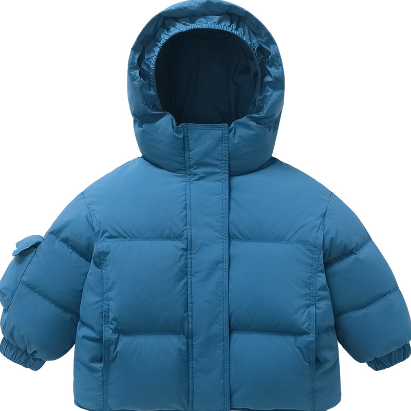 [90绒子三防蓄热]齐齐熊男童羽绒服女宝宝冬季儿童红色新年面包服