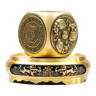 黄铜中式六面魔方转转手把件