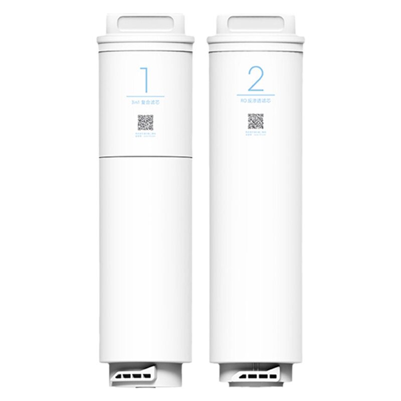 小米净水器1A滤芯400G厨下增强三合一1号复合滤芯2号RO反渗透500G