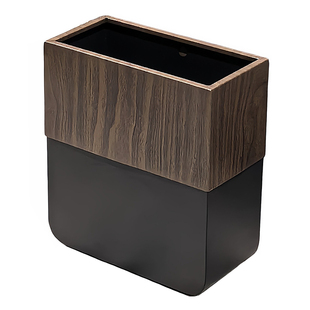 意式极简风垃圾桶家用客厅轻奢高档胡桃木纹高颜值卫生间卧室纸篓