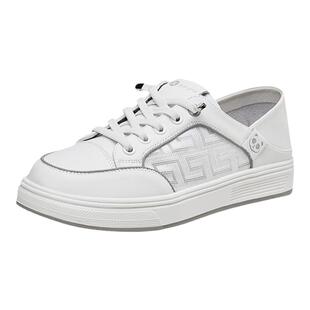 康奈网面透气小白鞋女夏季薄款爆款百搭休闲板鞋真皮女鞋