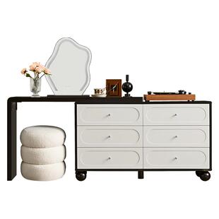 政府补贴全友家居2025新款复古风卧室化妆台转角六斗柜一体梳妆台