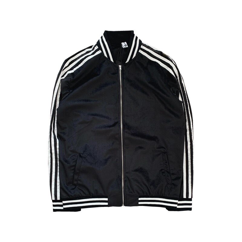 爆款复古修身棒球服男春秋潮牌休闲拼接立领时尚运动休闲夹克外套