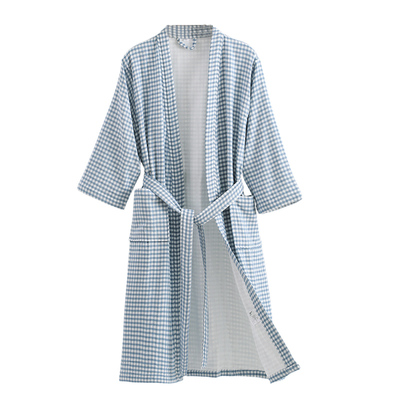 纯棉纱布浴袍可穿式浴巾全棉睡袍