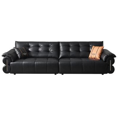 全友家居复古加厚皮艺沙发