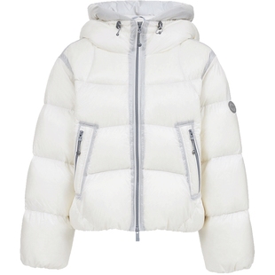 ONLY2025冬季新款90白鸭绒连帽立领抽绳宽松小个子短款羽绒服女