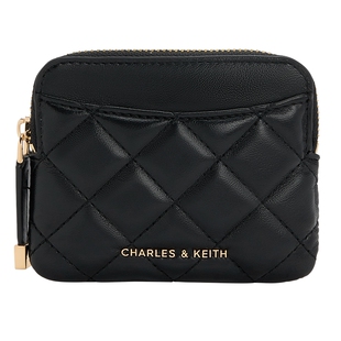 CHARLES&KEITH26春新款CK6-50681238菱格纹迷你零钱包卡包手拿包