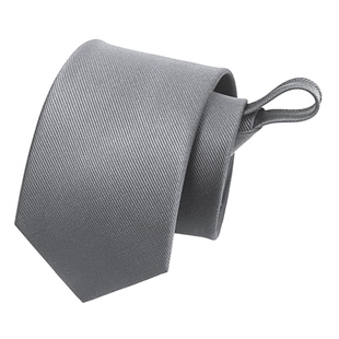 灰色韩版正装领带男拉链式结婚新郎西装衬衫商务条纹懒人免打6cm