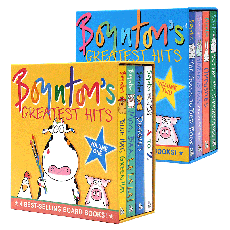 英文原版绘本 Boynton's Greatest Hits奶牛纸板书8册合集Sandra Boynton The Going to Bed Book/Moo Baa La La La幼儿童启蒙读本