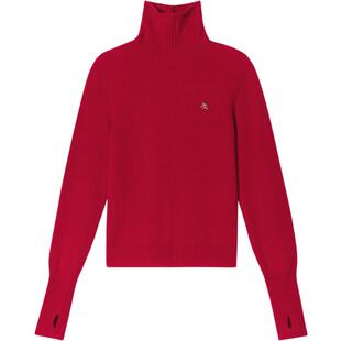 SALT.P可颜羊毛无缝一体金葱打底衫安可拉红高领针织衫冬款