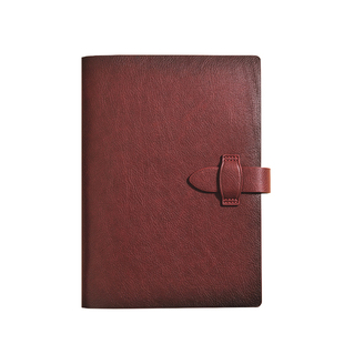 简约复古二层牛皮搭扣活页笔记本本子可拆卸活页夹记事本日记本手账本替芯线圈本商务本子A5企业定制可印LOGO