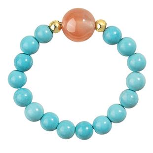 五台山绿松石戒指和田玉南红转运珠小众高级感指环琥珀珍珠戒圈女