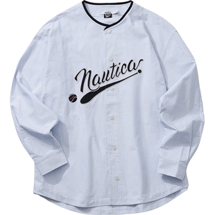 【联名系列】nautica白帆 x Reebok日系复古宽松无领衬衫RBWW5393