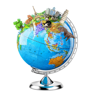 得力地球仪初中生小学生用3d立体凹凸磁悬浮儿童启蒙正版男孩AR智能教学世界地图官方旗舰店生日礼物带灯发光