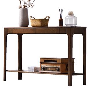 家逸玄关桌子靠墙玄关台实木窄边桌新中式案台长窄简约现代条案