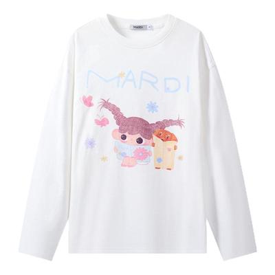 MARDI韩系卡通印花长袖棉T恤女