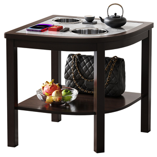 四方城2023新款麻将桌茶几茶水架岩板家用茶馆棋牌室不锈缸烟灰缸