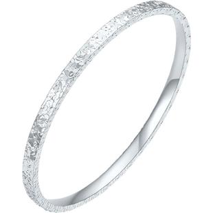 周六福碎碎冰银手镯女爆闪S999银碎碎银送女友本命年礼物