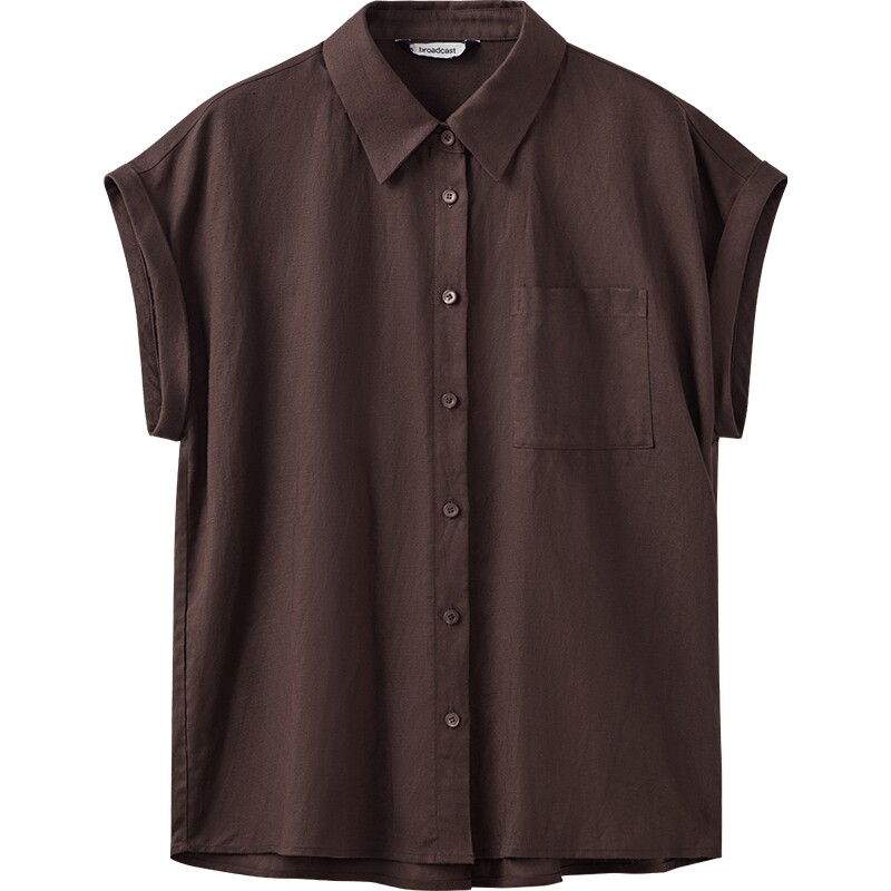【亚麻】播夏季轻薄无袖衬衫女休闲宽松衬衣BDS2CD2445