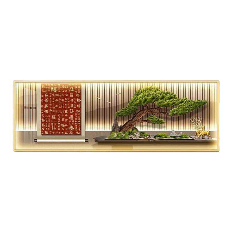 天官赐福led灯轻奢客厅装饰画沙发背景墙挂画壁画简约现代高级感